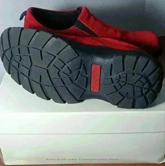 Covington Safari Red Suede Slip On Comfort Clogs. Size 6½M - Picture 6 of 6